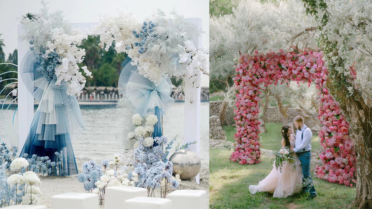 How To Choose Between Traditional Floral Arches And Pleated Organza?