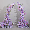 5D New Purple Simulated Flower Art Iron Ox Horn Shelf Decoration Long Row Flower Wedding Site Layout