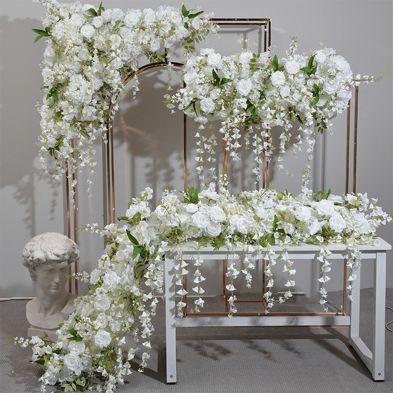 Wedding Stage Background Hanging Lily of the Rings Flower Art Decoration Arch Window Display Hall New 5D Decoration Flower Arrangement Flower Ball