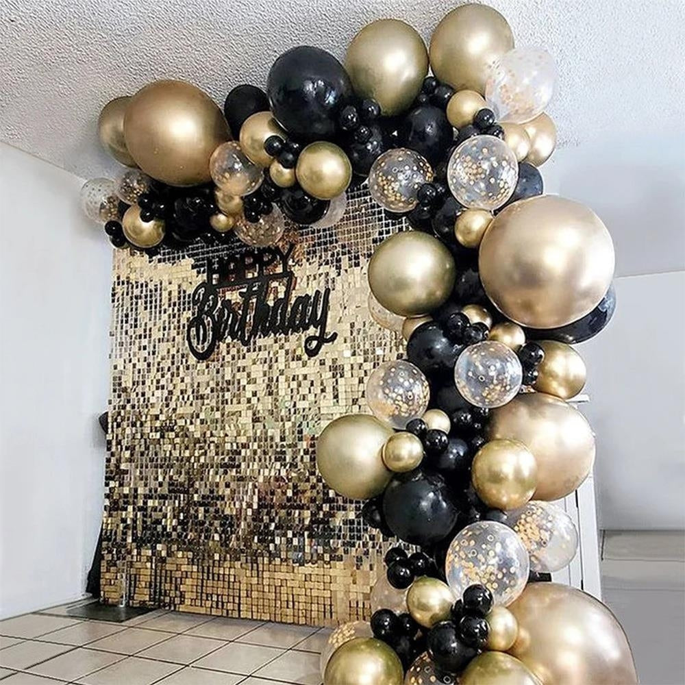 Flowerva – ensemble d'arche de chaîne de ballons en métal foncé de 18 pouces, décoration de fête d'anniversaire, ouverture d'anniversaire de ballon