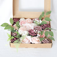 Wedding Flower Box Pink and Purple Roses