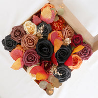 Wedding Flower Box Black Orange Rose