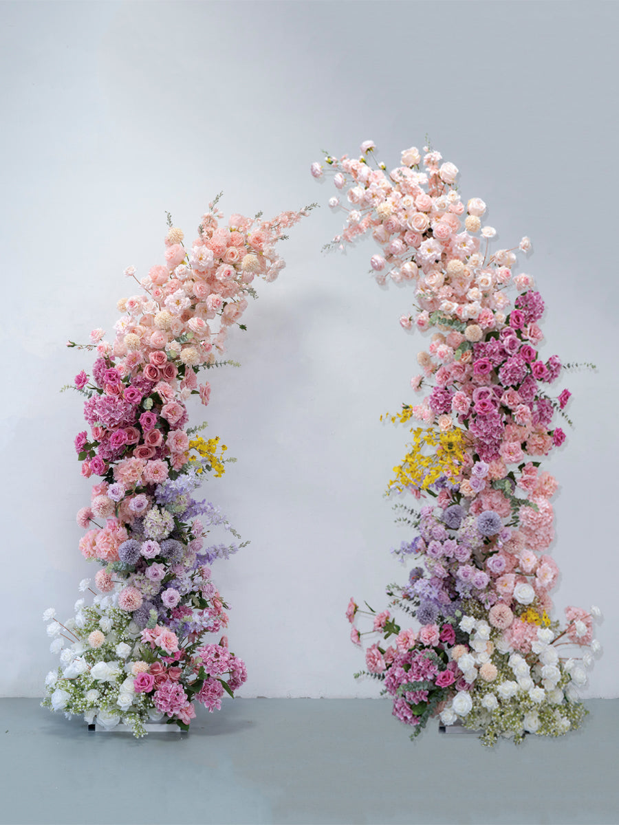 Pink Purple Wedding Decoration Arch Flower Art Set Simulation Flower Background
