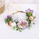 Bridal Wreath Headpiece Purple and Orange Roses