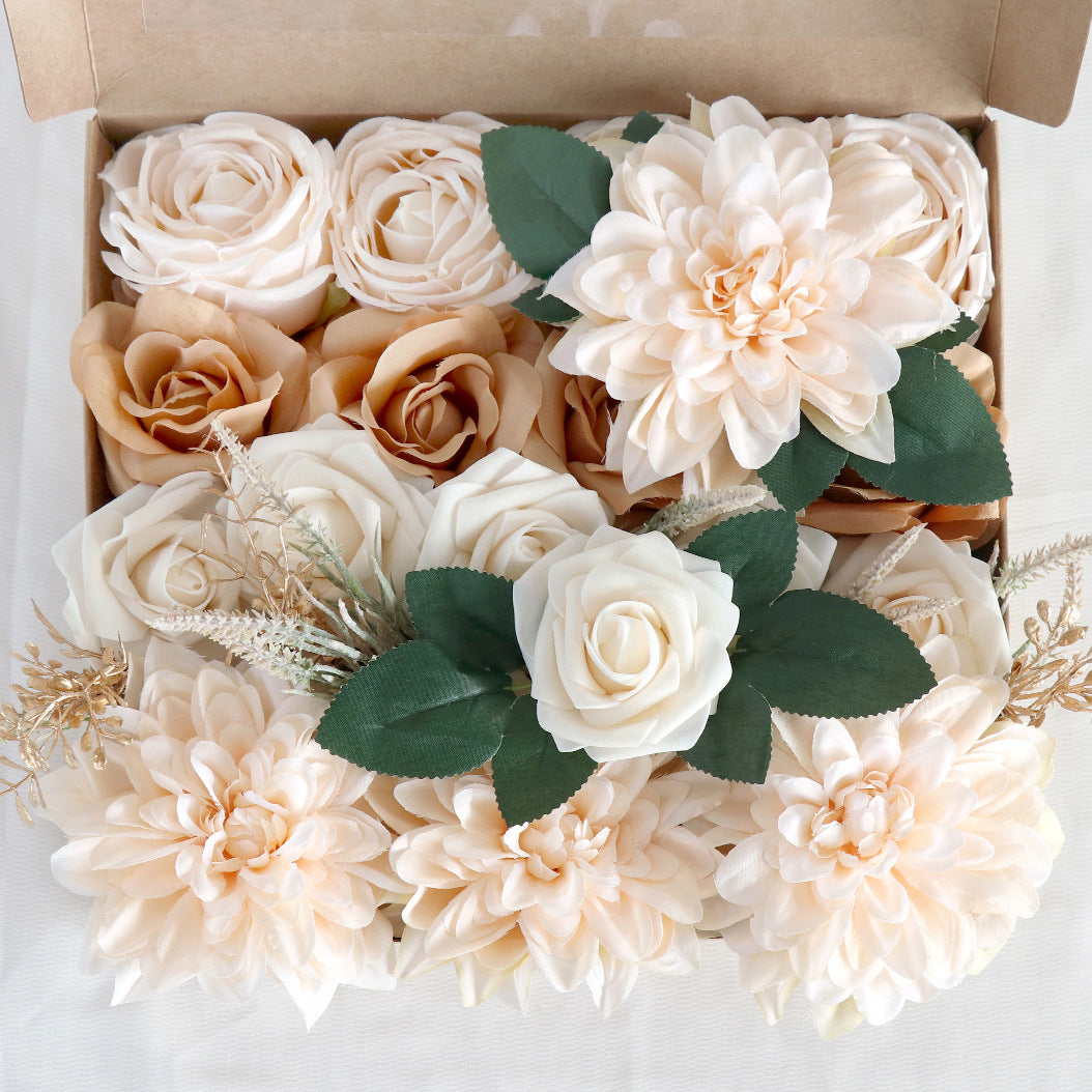 Wedding Flower Box Caramel Champagne