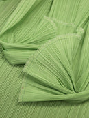Green Flowerva Pleated Decoration Printmaking Fabric