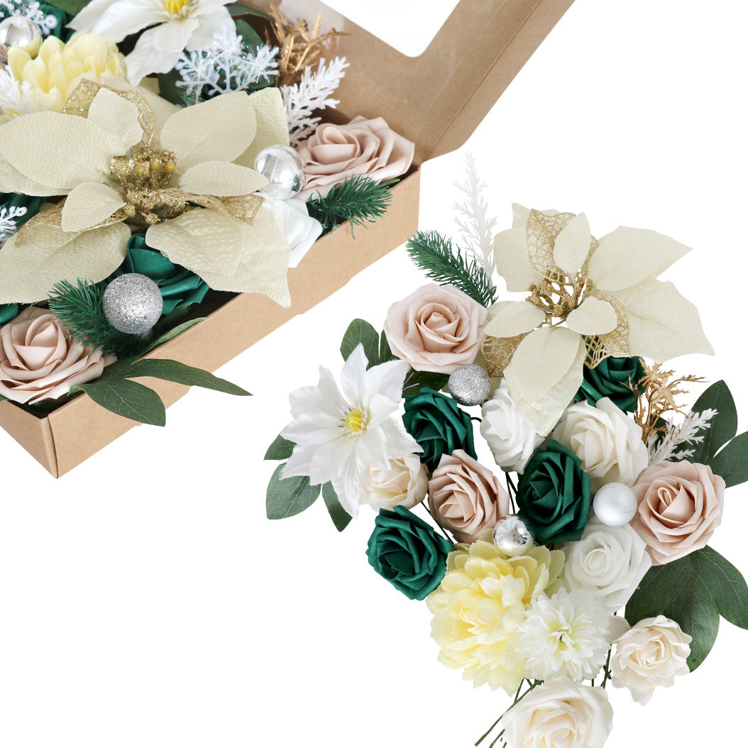 Boîte à fleurs de mariage Fleurs de champagne et d'abricot