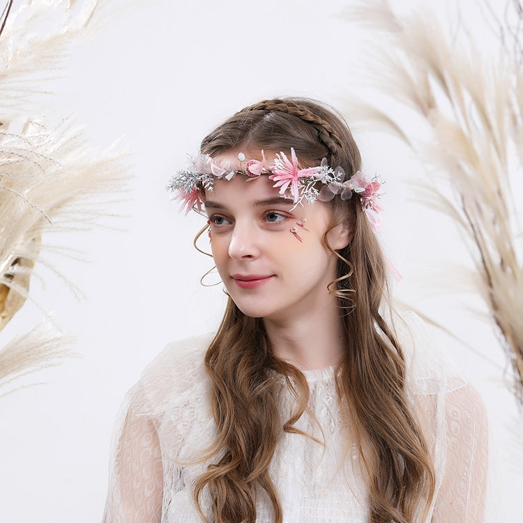 Bridal Wreath Headpiece Pink