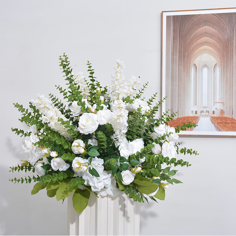 70cm Eucalyptus Hydrangea Rose Ball Wedding Table Display Floral Geometry Frame Roadmap Decoration Flower Ball