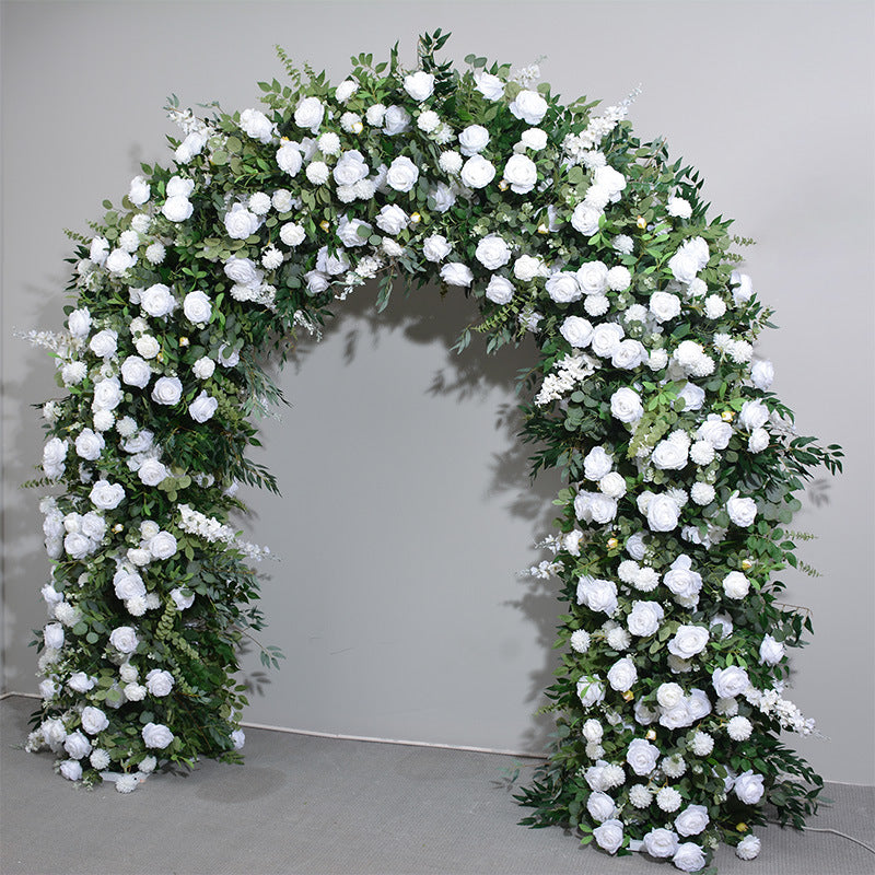 Arche de roses à plantes vertes de 2 mètres, Art floral, décoration de pelouse de Style occidental, Simulation de porte de roses brodée