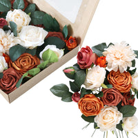 Boîte à fleurs de mariage Roses et pivoines orange