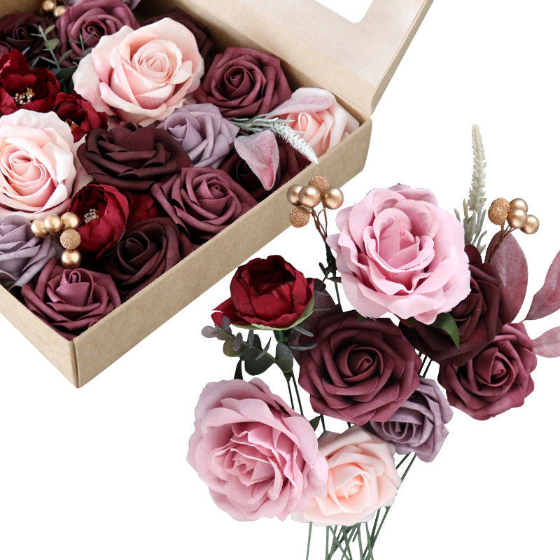 Wedding Flower Box  Dark Red Rose