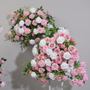 Flowerva Pink Hydrangea Rose New Set Wedding Site Artificial Flower Arch Cake Tower Decoration
