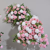 Flowerva Rose hortensia Rose nouvel ensemble site de mariage fleur artificielle arc gâteau tour décoration