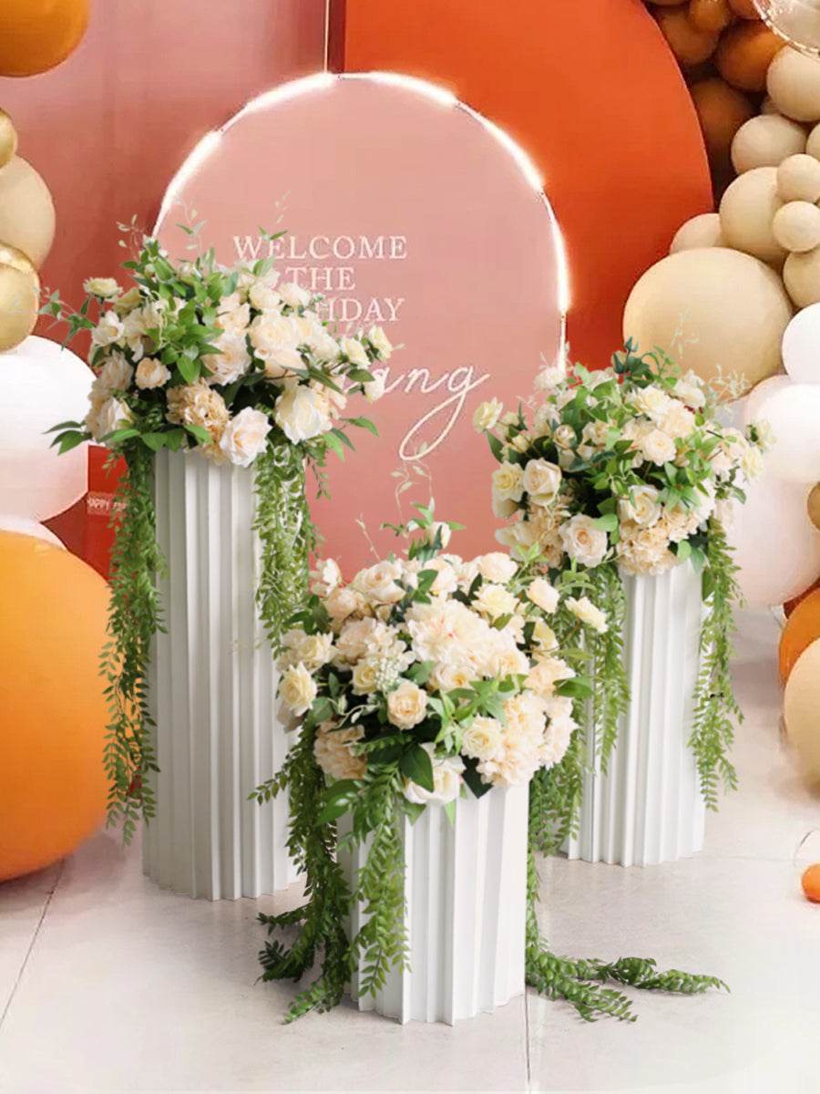 Roman Pillar Ornaments Floral Simulation Flower Balls Wedding Stage Decoration