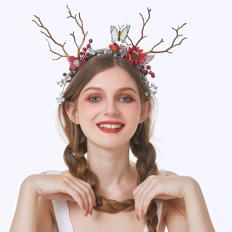 Bridal Wreath Headpiece Taxus Chinensis Antler