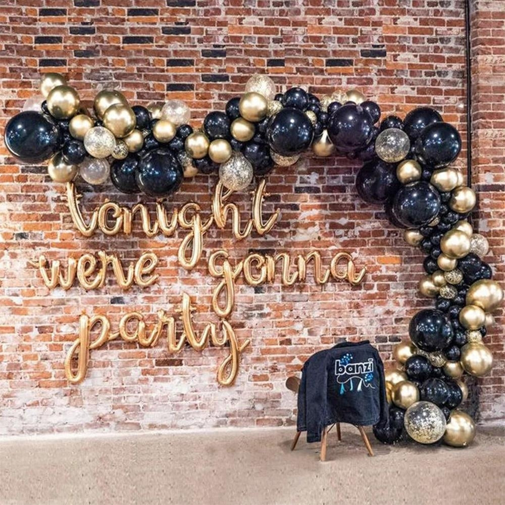 Flowerva Dark 18 inch Metal Balloon Chain Arch Set Birthday Party Decoration Balloon Anniversary Opening