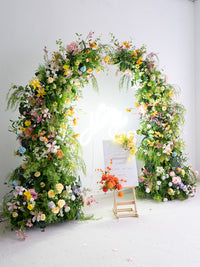 Pastoral Forest Series Bull Horn Arch Simulated Flower Art Wedding Event Background Decoration