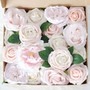 Boîte à fleurs de mariage rose pâle pivoine