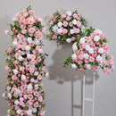 Flowerva Pink Hydrangea Rose New Set Wedding Site Artificial Flower Arch Cake Tower Decoration