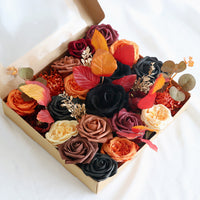 Boîte à fleurs de mariage Rose orange noire