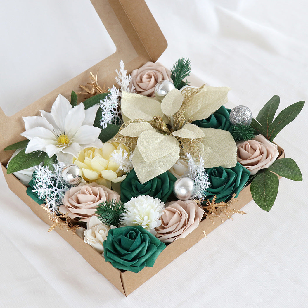 Boîte à fleurs de mariage Fleurs de champagne et d'abricot
