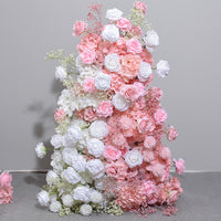 Pink White Wedding Background Flower Row Hall Layout Brandnew Decoration