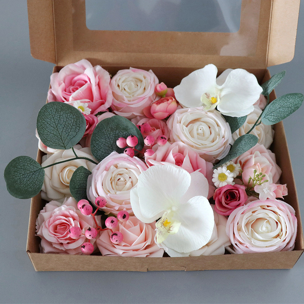 Wedding Flower Box Pink Rose Phalaenopsis