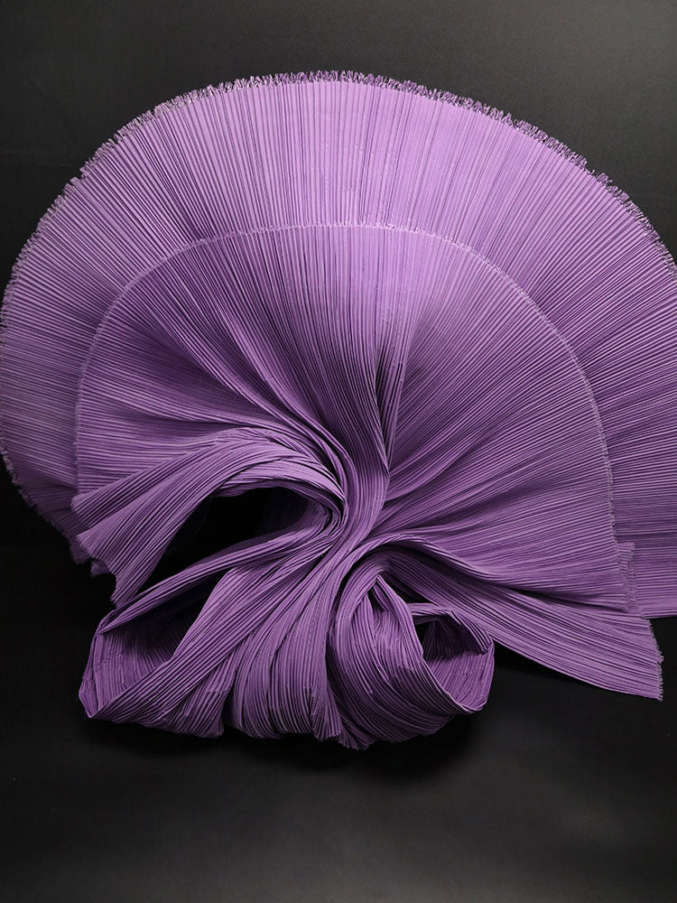 Deep Purple Flowerva Pleated Decoration Printmaking Fabric