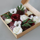 Boîte à fleurs de mariage blanc rose rouge foncé