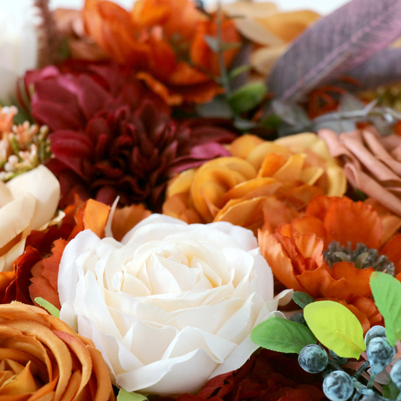 Wedding Flower Box Orange Roses and Champagne