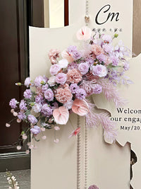 Purple Simulation Flower Pile Hanging Flower Wedding Stage Background Decoration Props