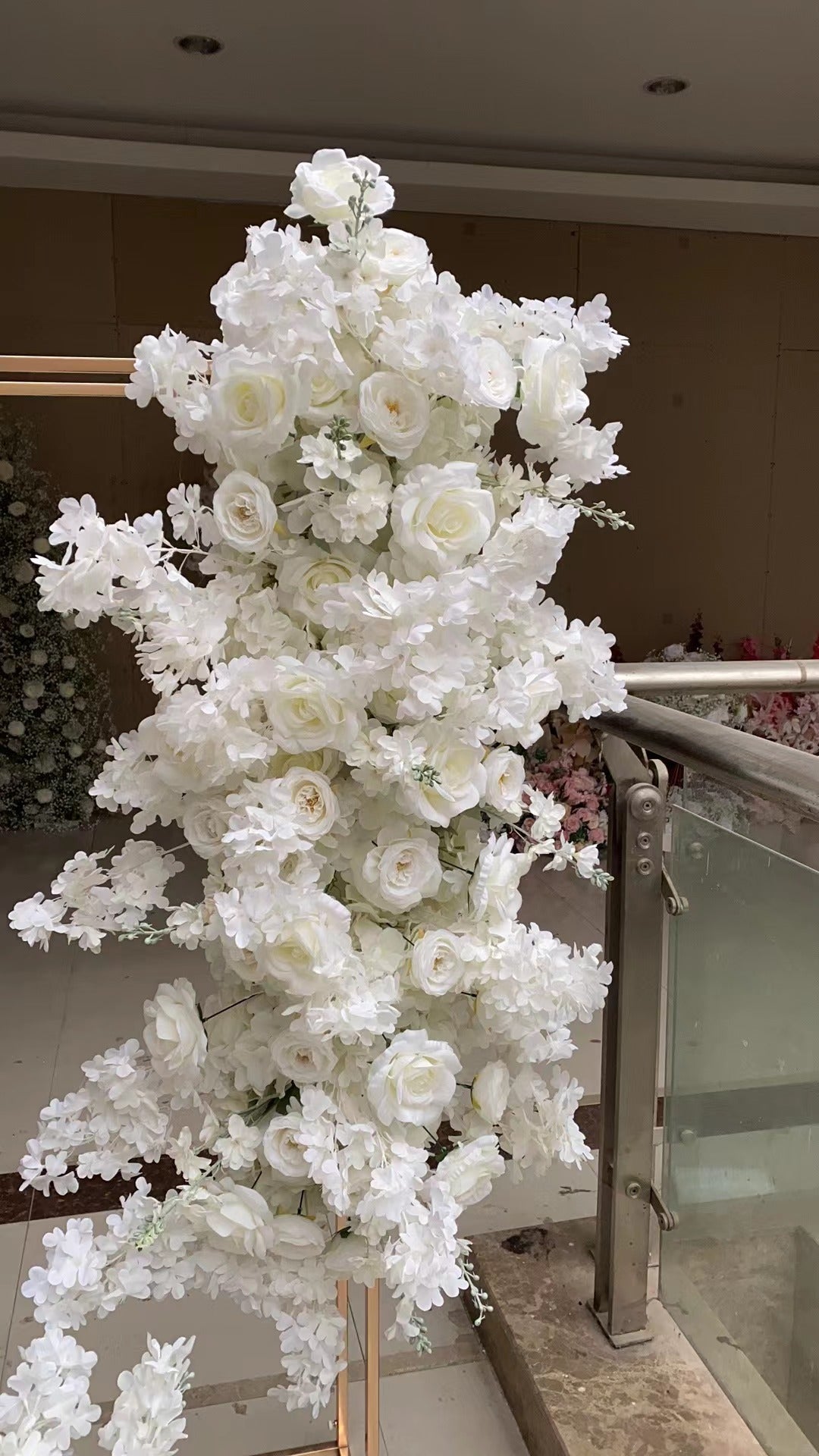 New Simulated Cherry Blossom Flower Ball Shopping Mall Exhibition Hall Window Decoration Flower Wedding Background Stage Table Arrangement Flower Art