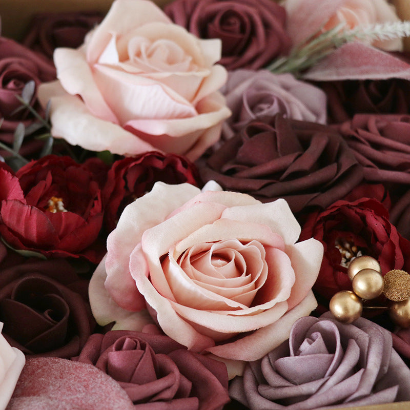 Wedding Flower Box  Dark Red Rose