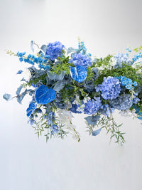 Flowerva Décoration florale simulée de style forêt bleue