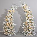 New Rose Ox Horn Frame Simulated Flower Art Wedding Background Decoration Simulated Flower Church Window Exhibition Hall Arch Layout 5D Ox Horn Flower