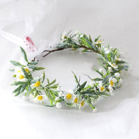 Bridal Wreath Headpiece Daisy Leaves