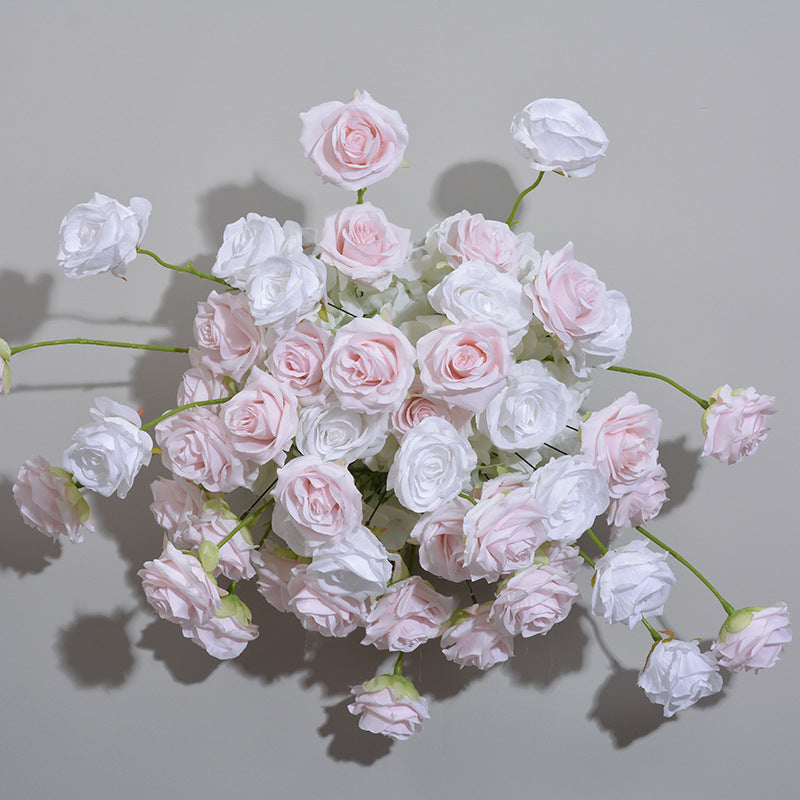 Tour à gâteau rose 5d, support en corne d'arc de fleurs, décoration de pavillon rond, disposition de fleurs, proposition de mariage, Simulation de rangée de fleurs