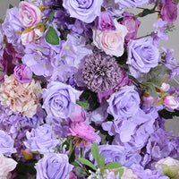 Simulation de fleur violette 5D, décoration d'étagère en corne de bœuf en fer, longue rangée de fleurs, aménagement de Site de mariage