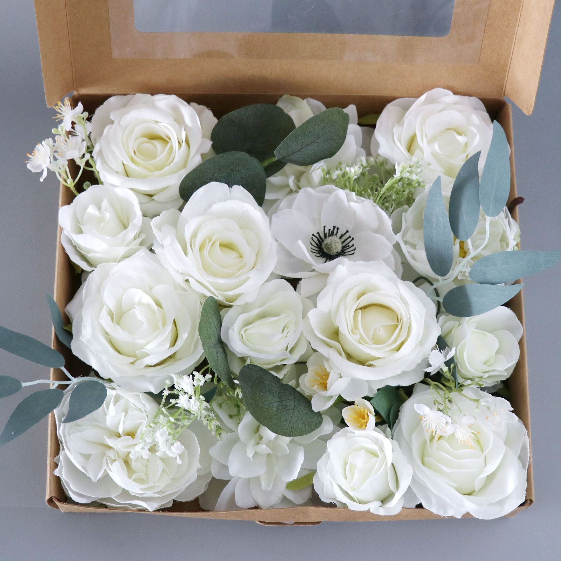 Wedding Flower Box White Roses and Peonies