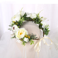 Bridal Wreath Headpiece White Peony