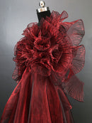 Large Wave Transparent Pleated Lotus Edge Wedding Dress Decorative Fabric