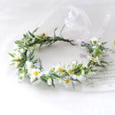 Bridal Wreath Headpiece Daisy Leaves