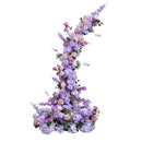 Simulation de fleur violette 5D, décoration d'étagère en corne de bœuf en fer, longue rangée de fleurs, aménagement de Site de mariage