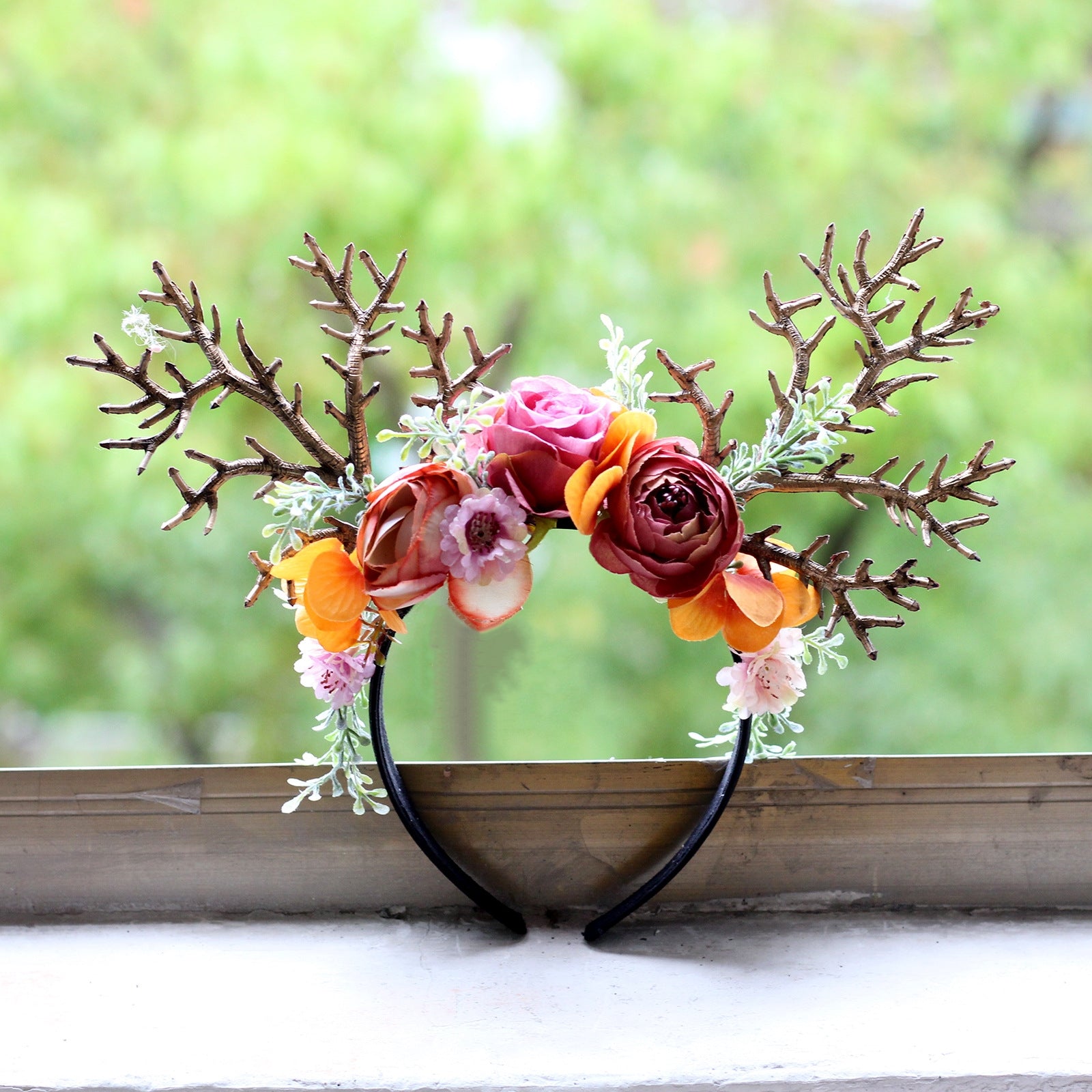 Bridal Wreath Headpiece Christmas antlers