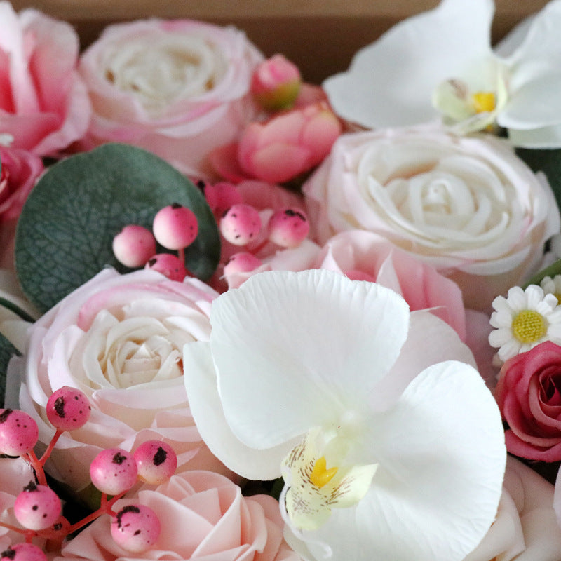 Boîte à fleurs de mariage Rose Rose Phalaenopsis