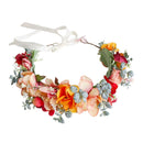 Bridal Wreath Headpiece Orange and Pink Watercress
