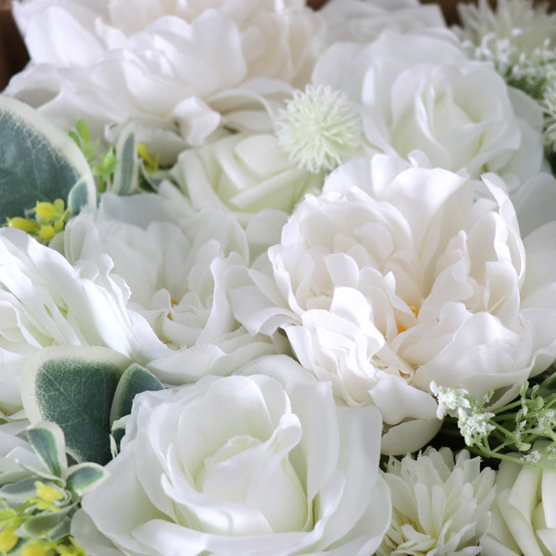 Wedding Flower Box White Green Leaf Peony