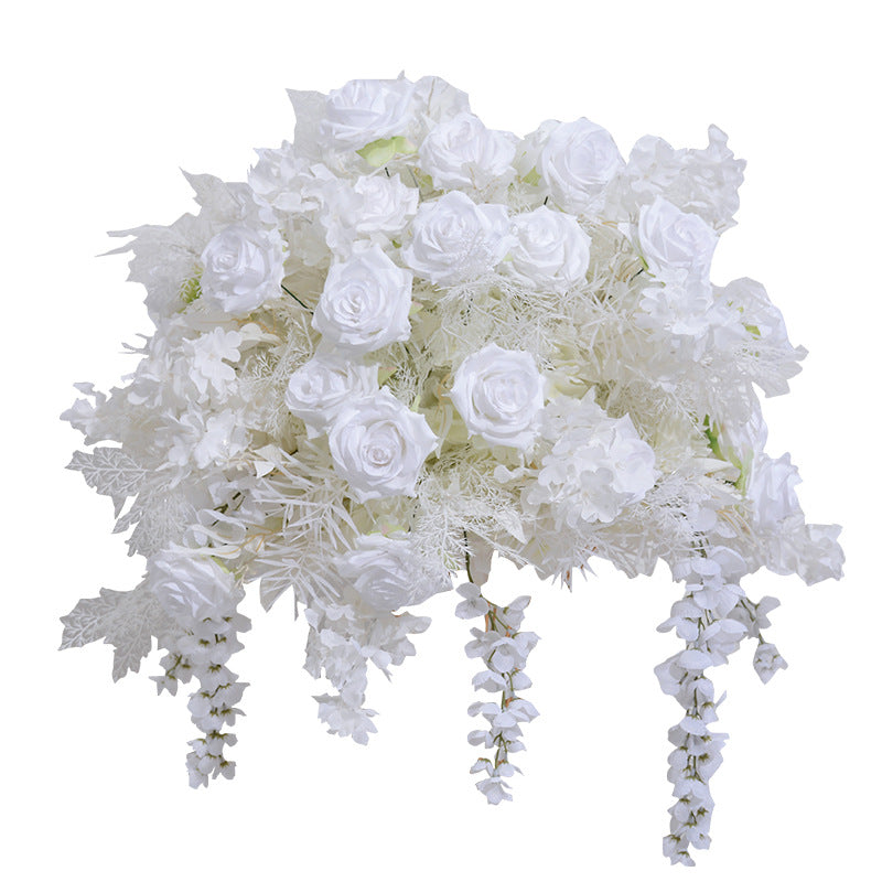60cm Simulation Fog Hydrangea Rose Ball Wedding Table Flower Art Iron Flower Rack Decorative Flower Ball