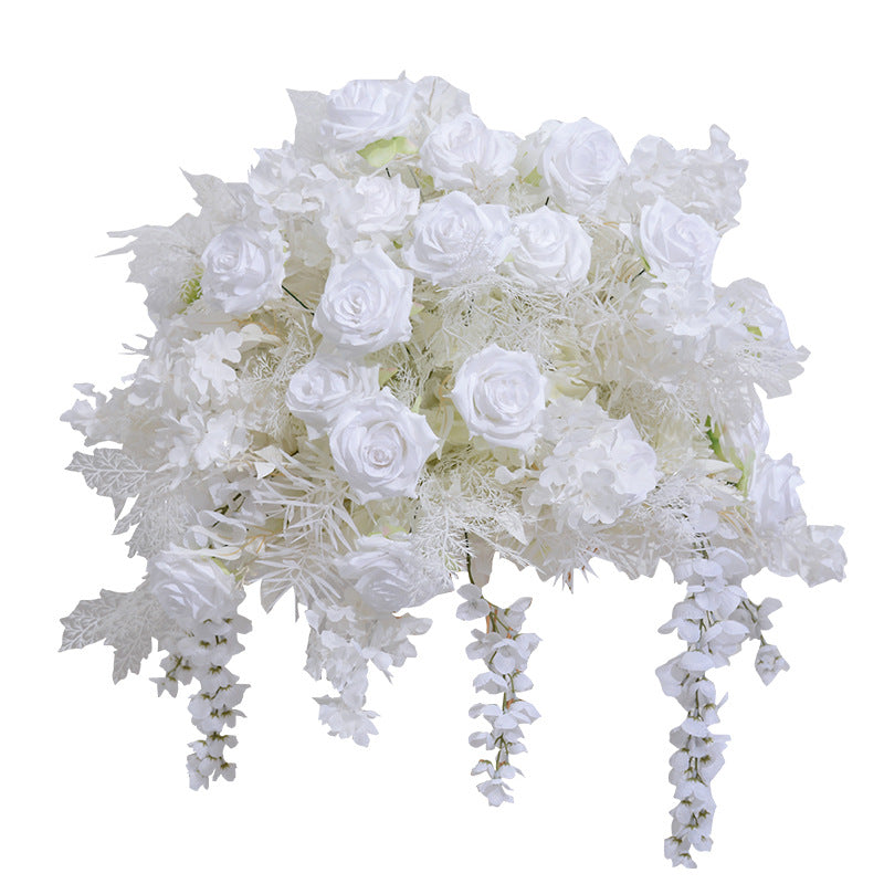 Boule de roses d'hortensia en forme de brouillard, 60cm, pour Table de mariage, support à fleurs en fer, boule de fleurs décorative